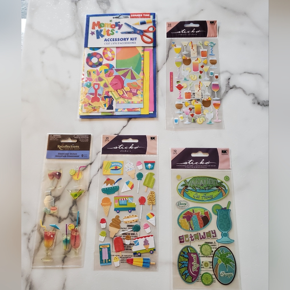 Scrapbook Stickers Lot Vacation, Get Away Summer Time